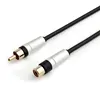 Silvery Metal Shell RCA plug Male to Female Audio Extension Lead Cable