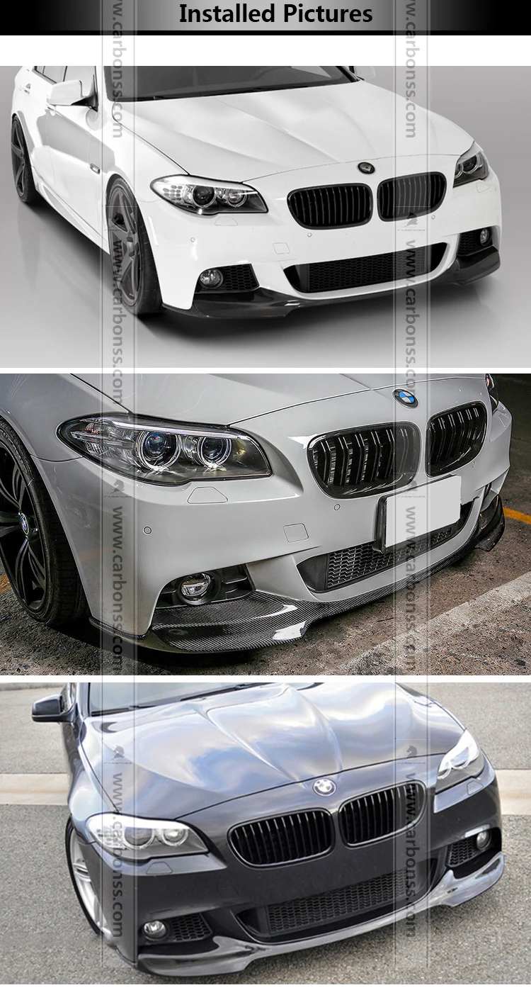 Car Front Lip For Bmw F10 M Tech Carbon Fiber Front Bumper V Type 2010