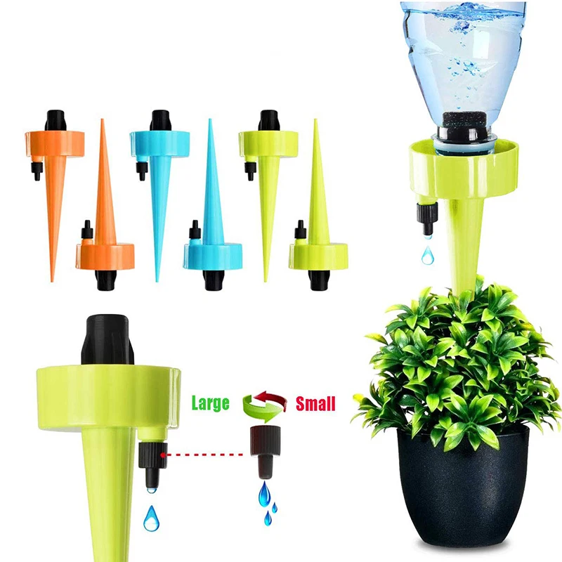 

Automatic Vacation Drip Plant Watering, Self Watering Spikes Plant Watering Devices with Slow Release Control Valve Switch, Green