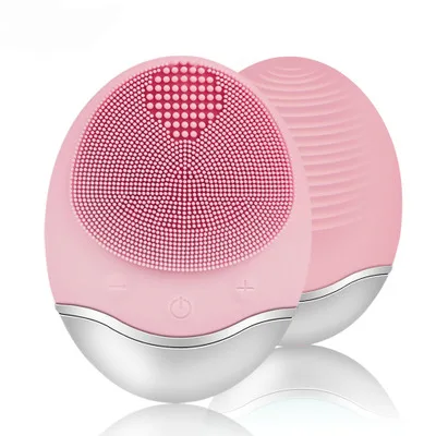 

Ultrasonic Face Cleansing Facial Brush silicone cleaning brush, Red/pink/green