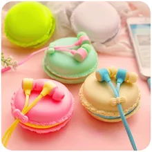 Macarons design in-ear Headphones Headset Earphones with Mic For IPHONE XIAOMI Samsung Galaxy S3/4 MP3/4 High Quality Earphone
