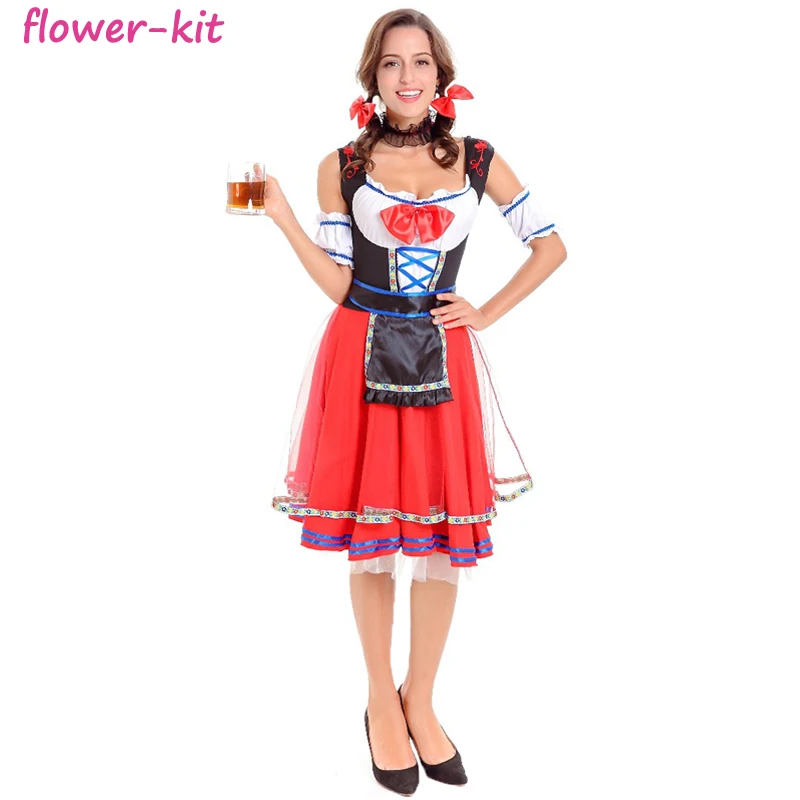 Free Shipping New Ladies German Beer Girl Cafe Oktoberfest Costume