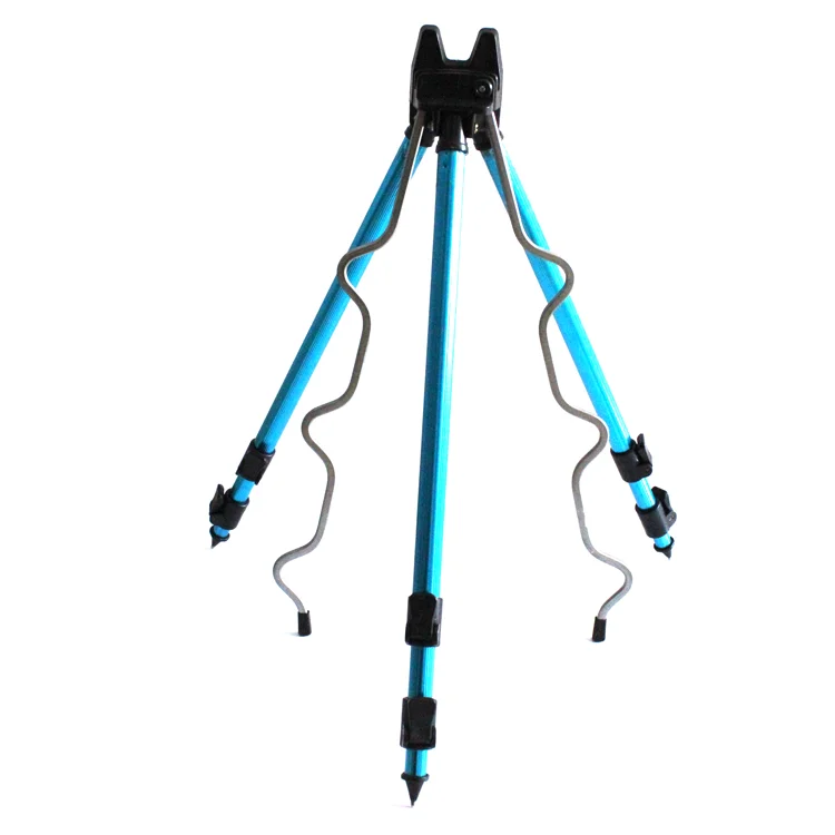 Aluminum Alloy Telescopic Fishing Tripod Holder Stand for Fishing Rod Blue//Black