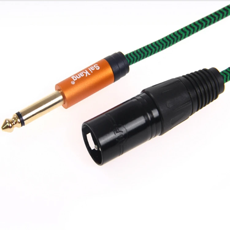 

6.35mm MONO 1/4 inch TRS Mono Male Plug to XLR Male jack microphone Audio Cable lead