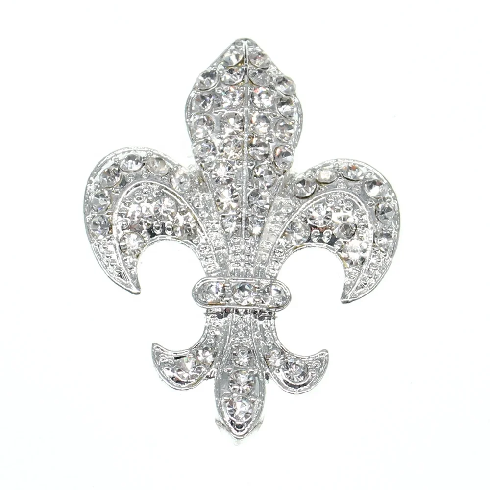 

Fashion Crystal Rhinestone Handmade Flower Shape Flatback Brooch Pin For Women