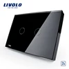 Livolo Luxury Crystal Black Glass Wireless Light Switch VL-C302R-82