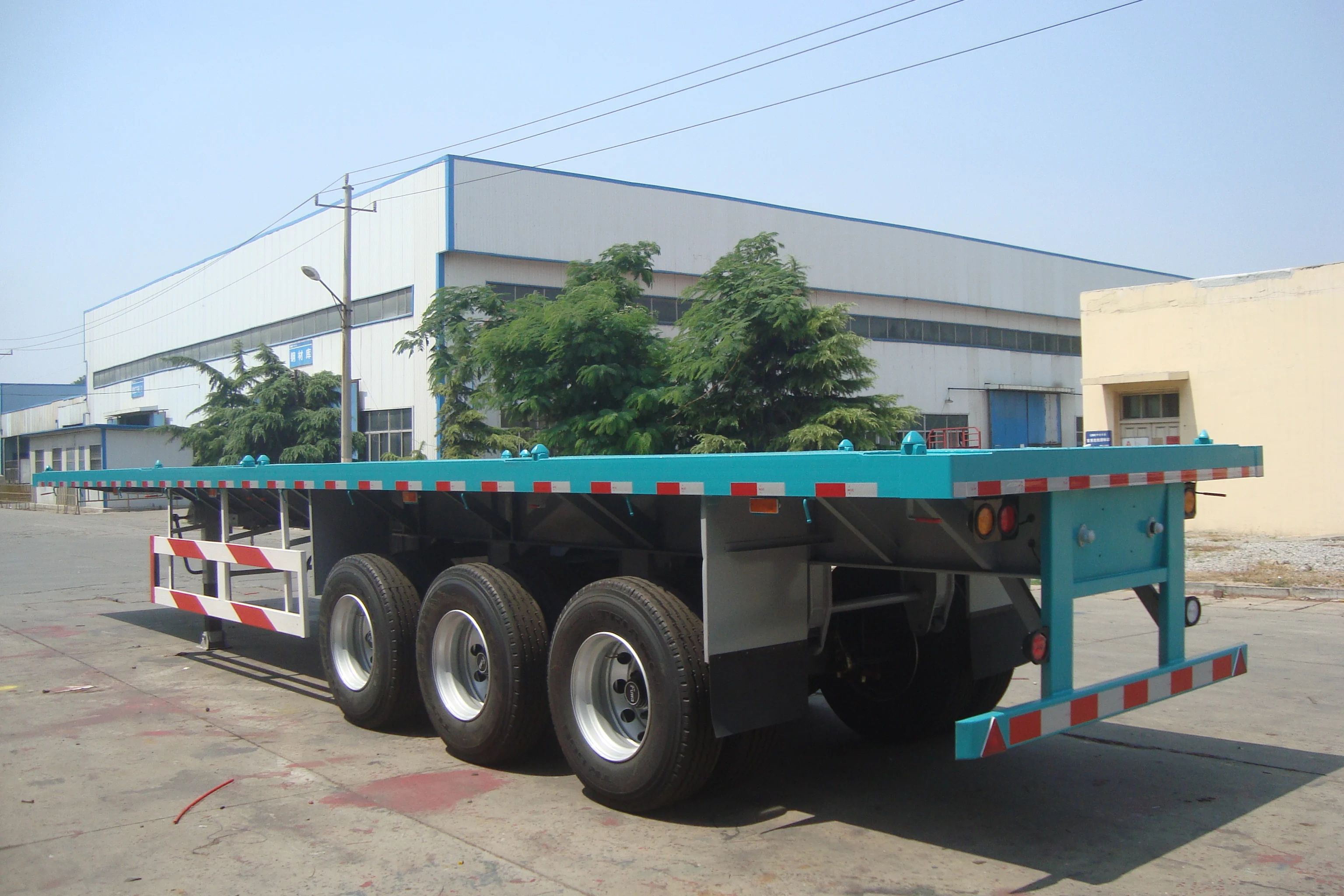 Axle Ft Ft Low Price Flat Bed Container Flatbed Semi Trailers For