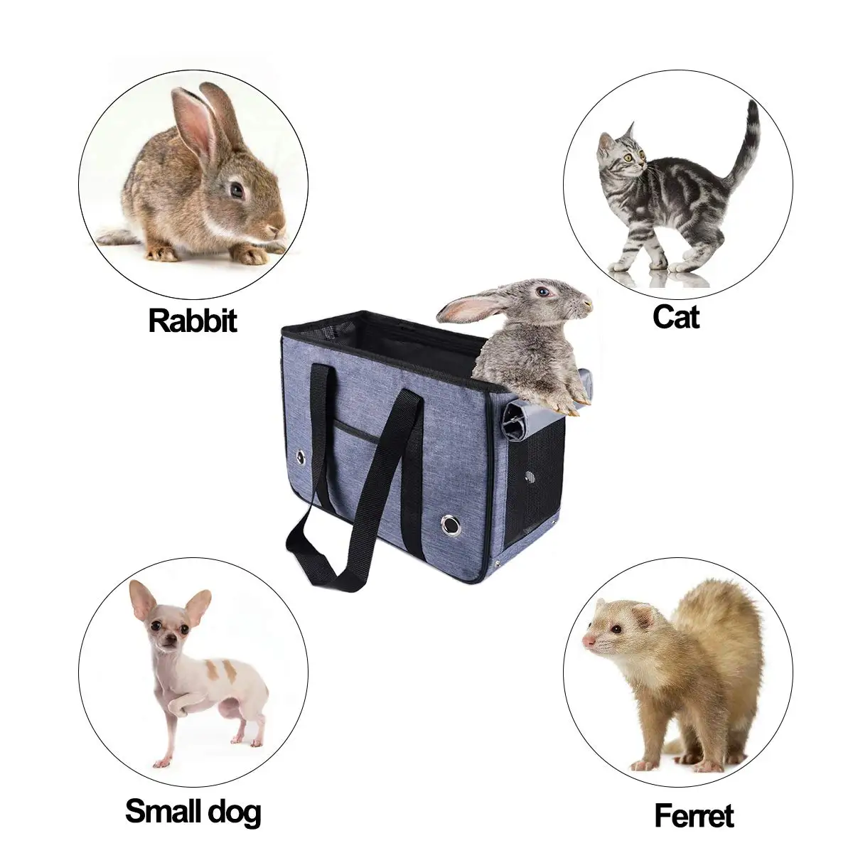 Transport bag carrier for dog cat ferret