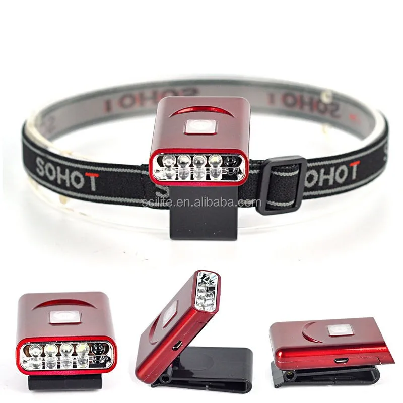 Rechargeable 5 Led Bright Brim Cap Hat Light With Infrared Sensor Cap