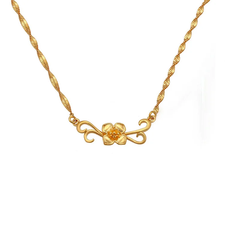 

Xuping dubai gold 24K new style flower necklace for women