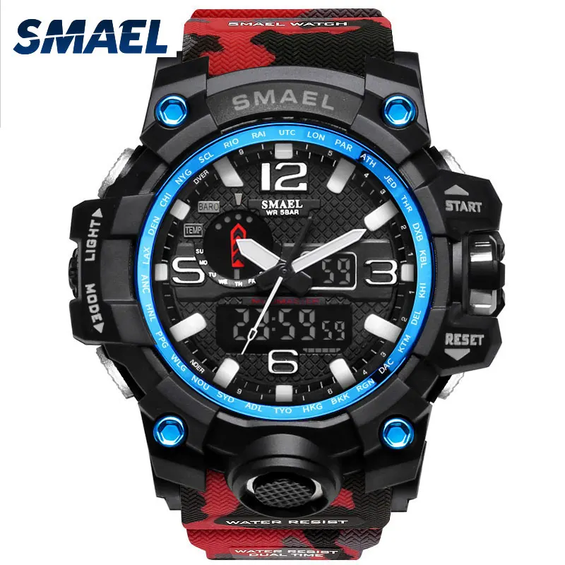 

SMAEL 1545MC digital wrist watches plastic watch, Army green;red;blue;black