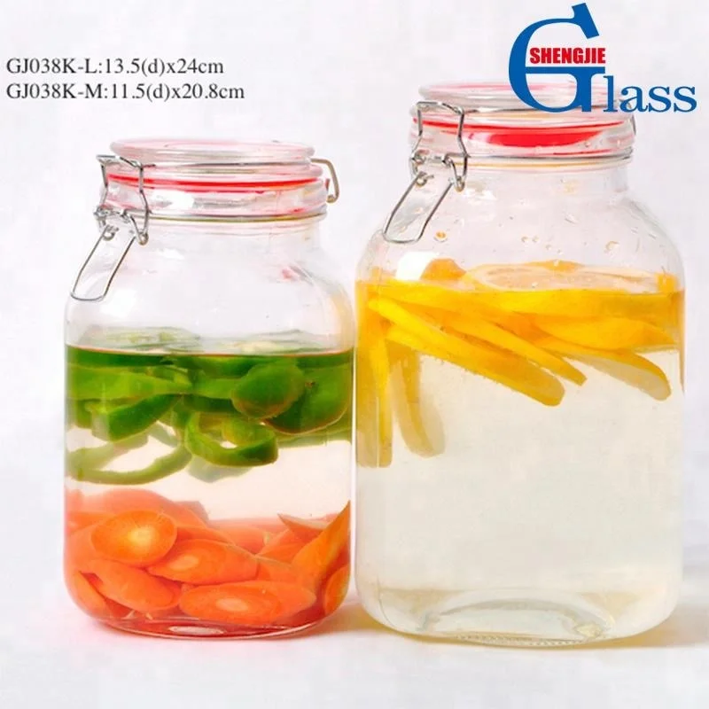 Large Hermetically Sealed Glass Pickle Jar China Factory Price Glass