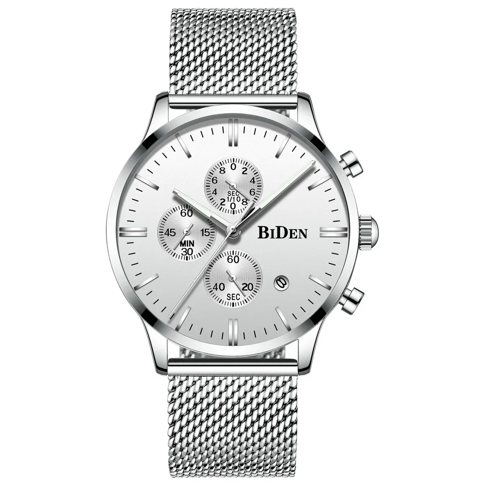 

BIDEN 0094-1 Men Quartz Movement Watches Fashion&Casual Auto Date Stainless Steel Band Watches, N/a
