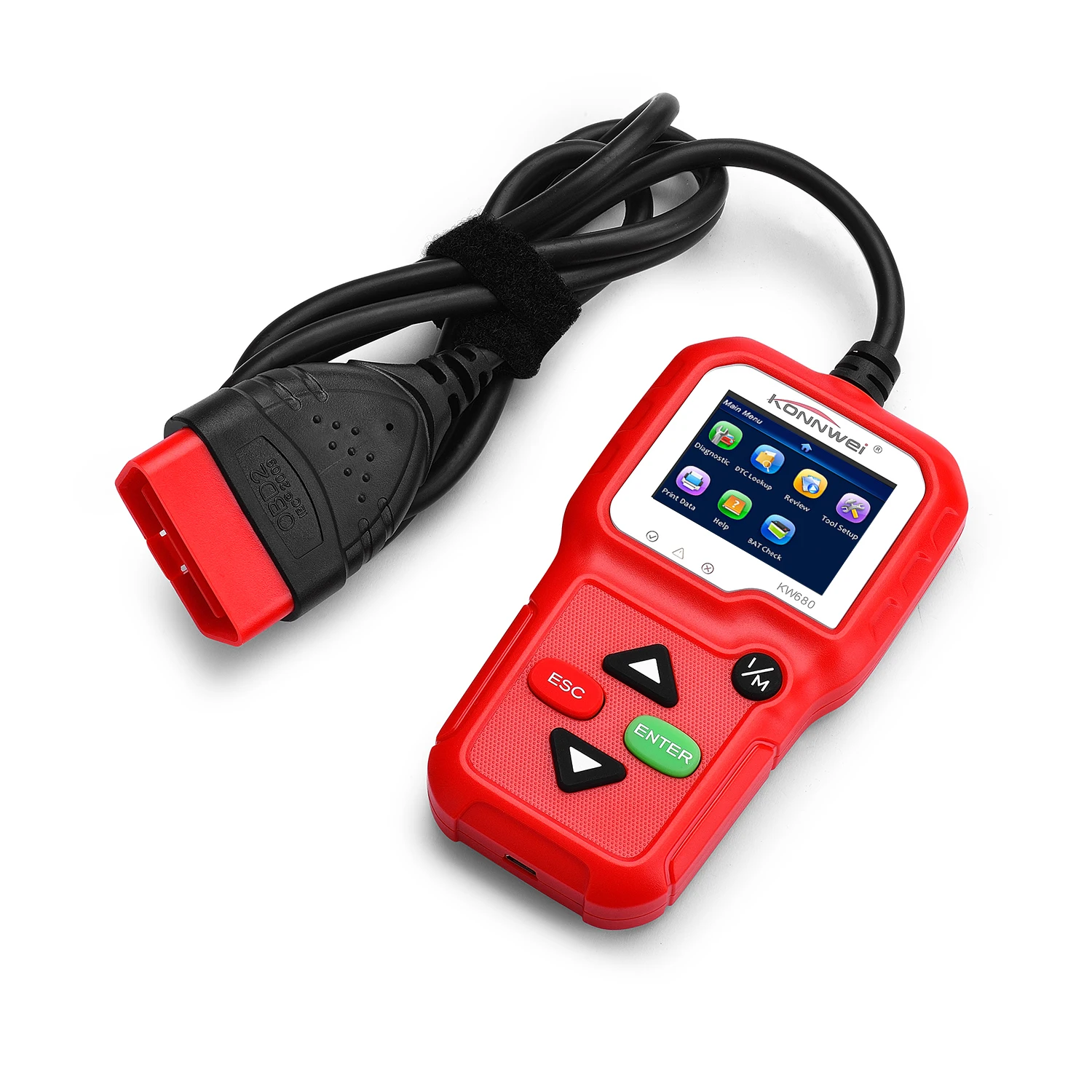 Auto Trouble Code Reader Konnwe Kw680 Enhanced Obd2 Mode 6 On Board