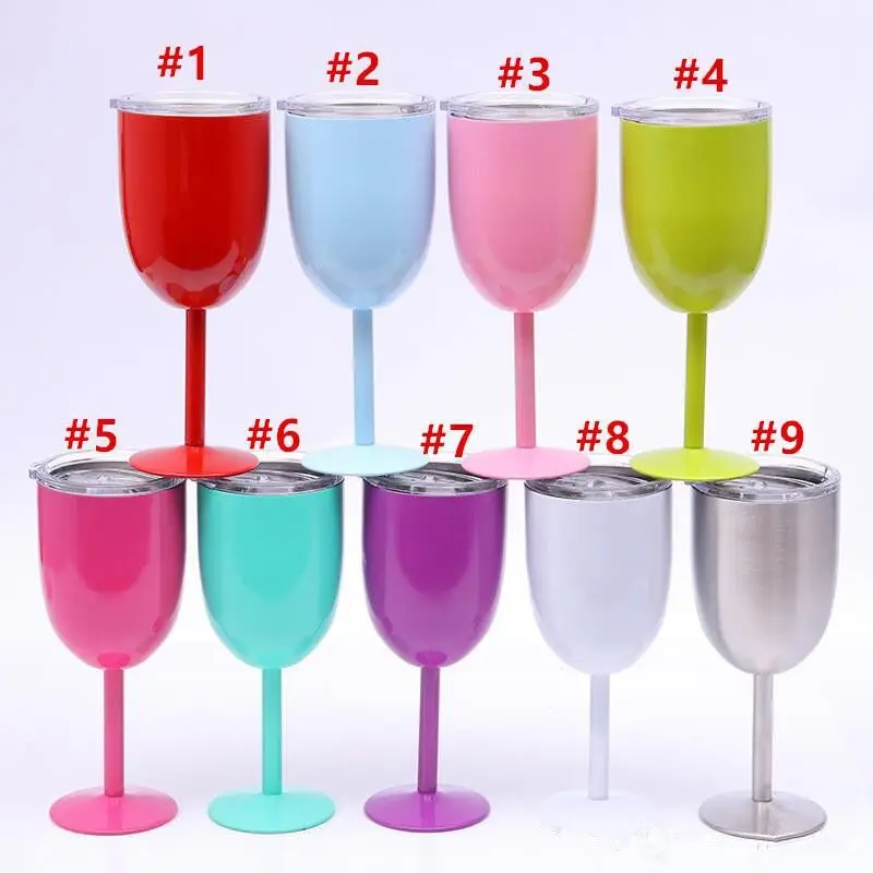 

wholesale China factory double walled 10oz wine glass cup with AS lid, Optional