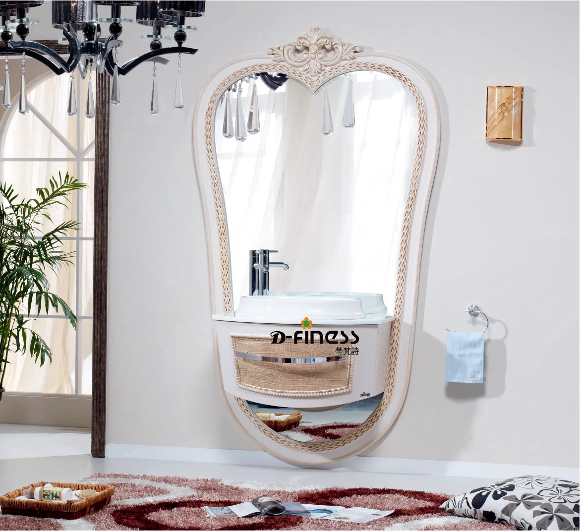 Arabic Style Bathroom Mirror Wall Hotel Bathroom Vanity