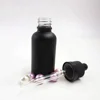 round rectangle square 30ml matte black/white essential oil eliquid glass dropper bottle