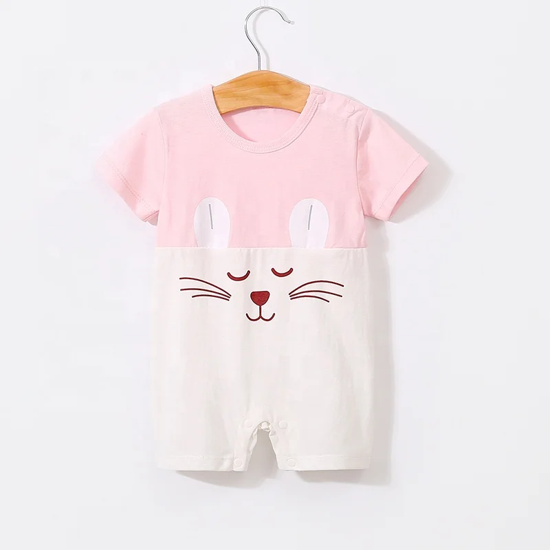 

Fashion Style 100% Cotton Pink Baby Girl Clothes Romper