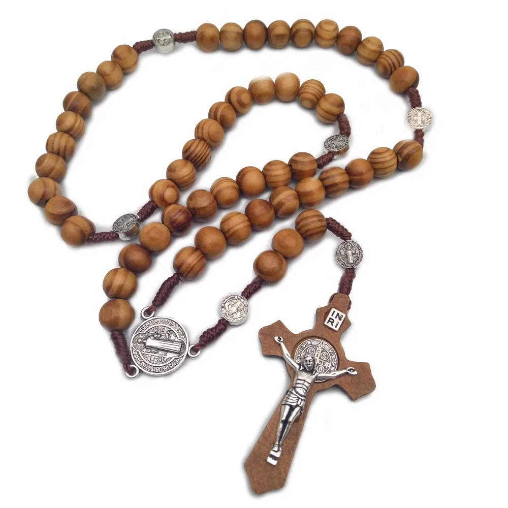 

Cheap price bulk beads handmade wooden rosary cathoic, Customized color