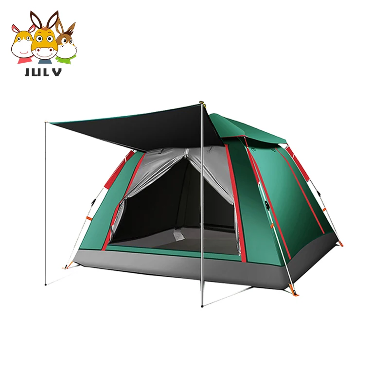 Black Coated 2 Person Hiking Outdoor Easy Carry Family 2 Man Camping Tent with Mosquito Screen Door and Window 7.9 ft Sale