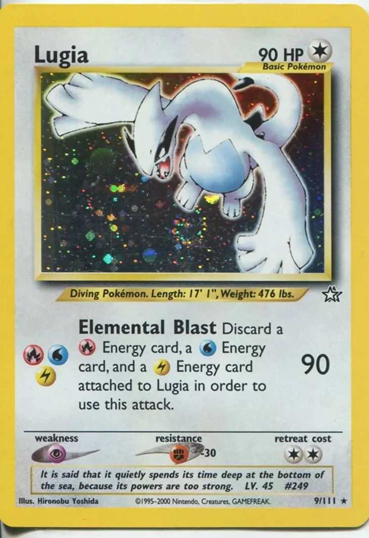 Pokemon Neo Genesis Holofoil Card #9/111 Lugia