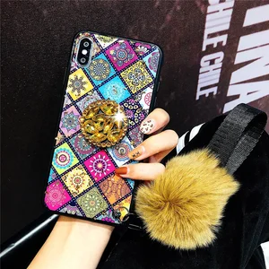 Phone Case Fur Ball Strap Samsung Galaxy S10 Plus