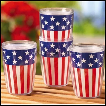 Patriotic Decoration Insulated Beverage Tumbler Plastic Cups 12oz