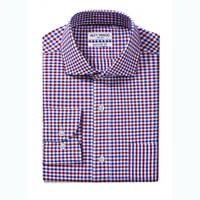 

OEM men's high quality model mens lined cotton long sleeve plaid office uniform shirts