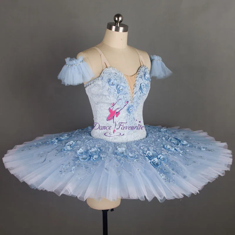 Light Blue Professional Ballet Tutu Dress Stage Performance Costume ...