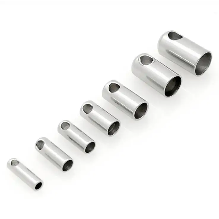 

S1113 Stainless Steel Silver Terminators Tip Cord Ends Stainless Steel Snake Chain Connector End Caps