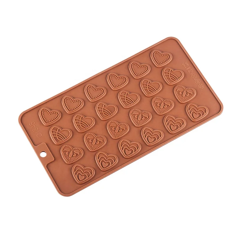 

Non-Stick Mini 24 Heart Love Chocolate Silicone Mold Ice Cube tray Silicone Handmade Cake Mold, As picture or as your request
