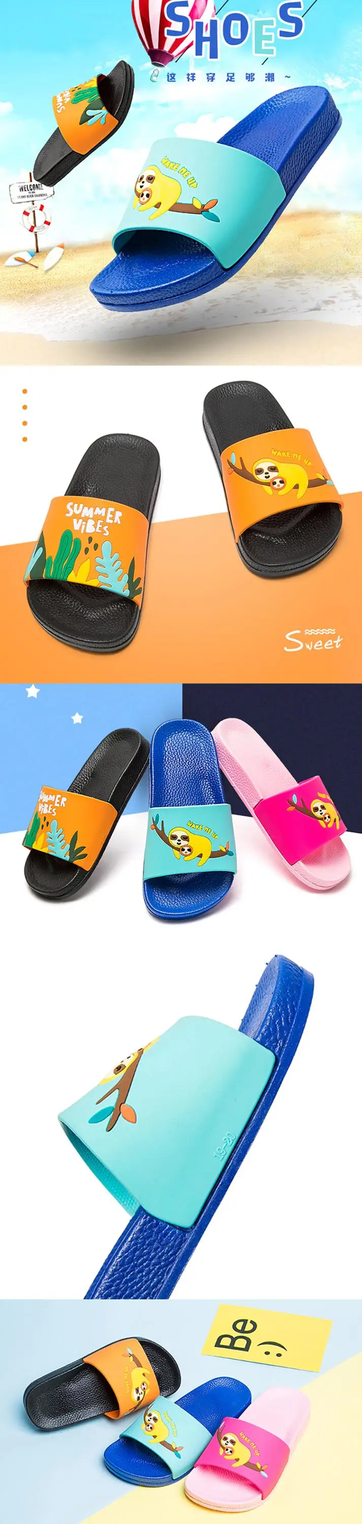 Niños Zapatillas Sandalias De Verano Playa Niños Personajes de Dibujos Animados Calzado Nuevo Diseño