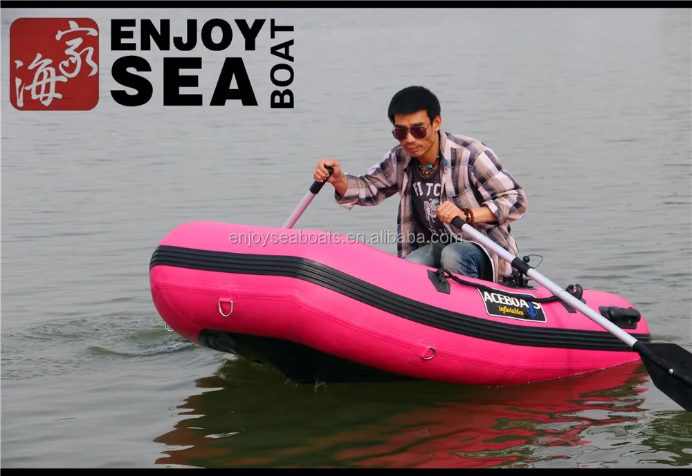 Small Inflatable 180cm Pink Fishing Boat - Durable PVC, 1-Person ...