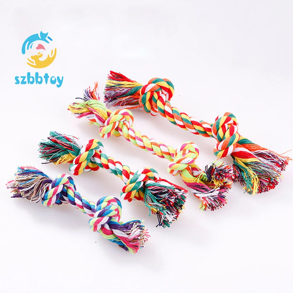 

Puppy Dog Pet Cotton Toys For Small to Medium Dogs knot rope dog chew toy, Colorfull