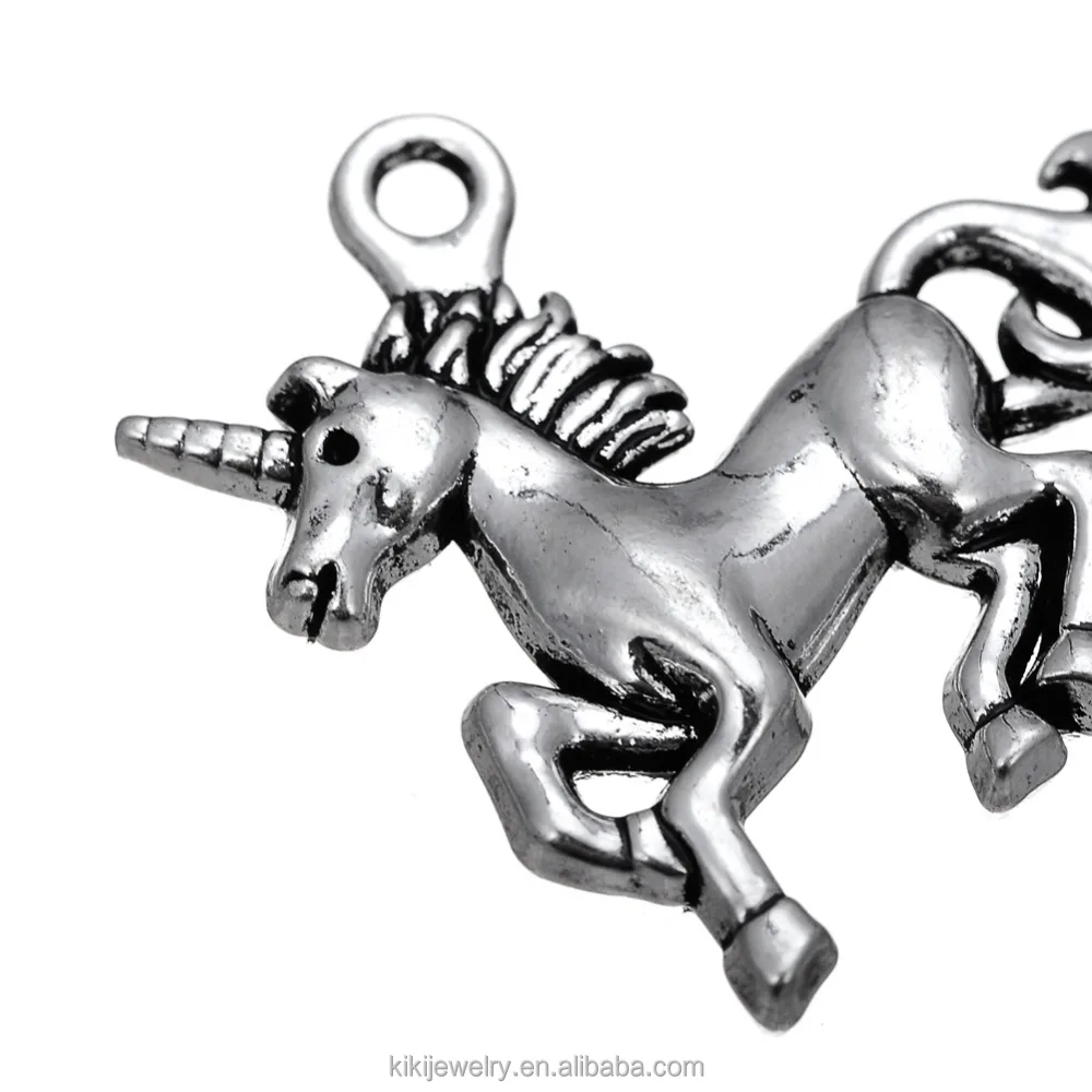 

wholesale antique silver running metal unicorn charm sports jewelry