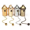 E26 E27 Industrial Vintage Edison Lamp Holder light bulb switch socket pull chain With a Metal Cord Grip
