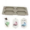 4 Cavity Hexagon Aromatherapy Plaster Crystal Epoxy Silicone Mold with hole resin silicone mould for plaster
