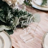 Modern Perspex Calligraphy Table Numbers Hexagon Acrylic Table Number Signs With Stands