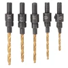 Free shipping 5pcs/set Titanium Plating HSS Countersink Drill Bit Cone Bit Set Quick Change Wood Round Shank Screw Woodworking