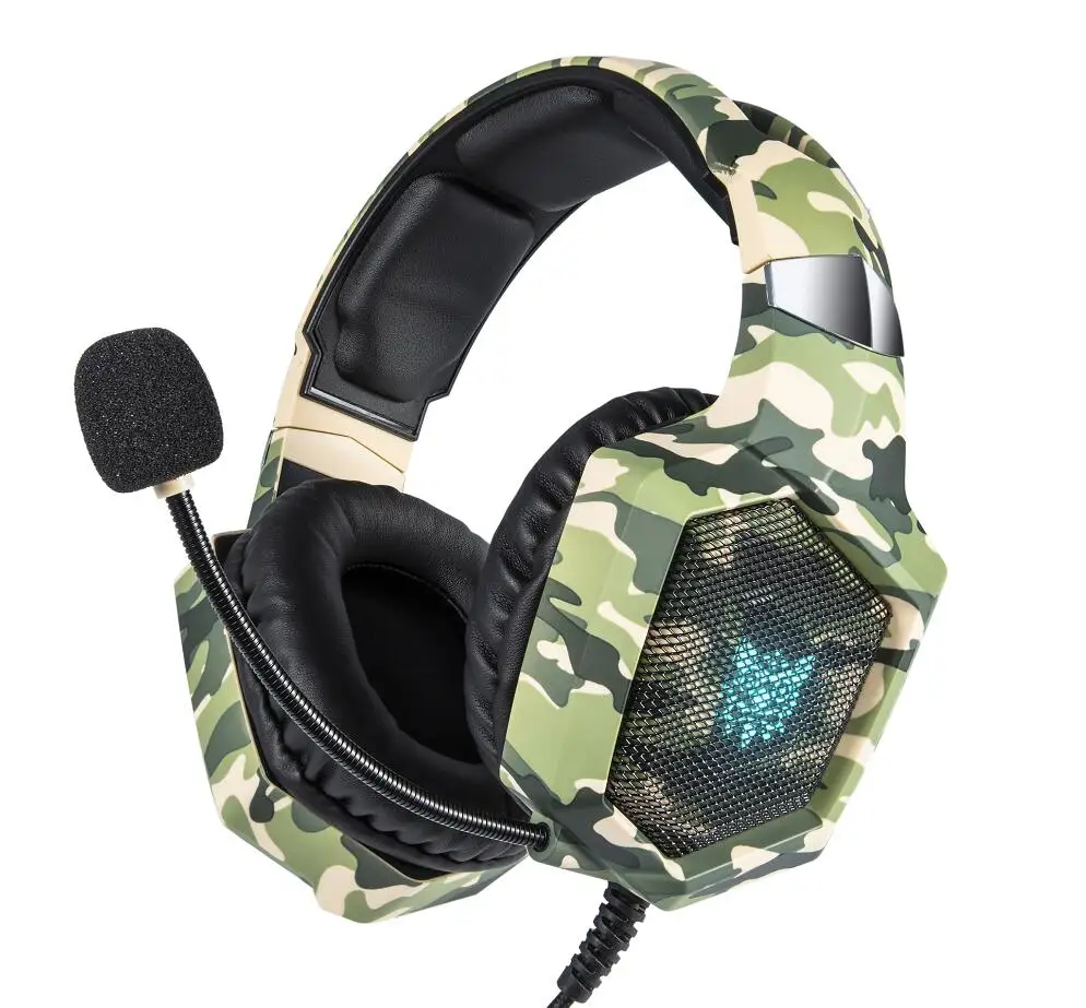 

Onikuma Newest Led Camouflage Gaming Headsets for PC/PS4, Black;blue