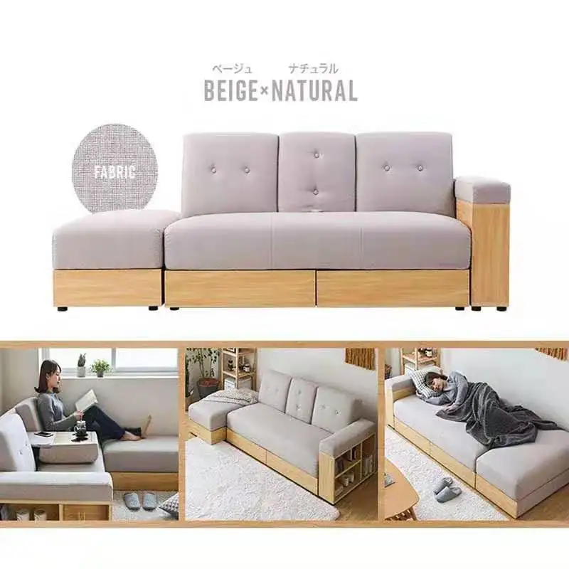 Living room Double fabric sofa bed dual-use folding multi-functional furniture storage save floor space