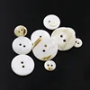 two hole round white sewing real freshwater mussel shell button for clothes