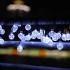 Outdoor Waterproof LED Crystal Christmas String Lights With Solar Panel For Garden, Yard, Landscape, Party