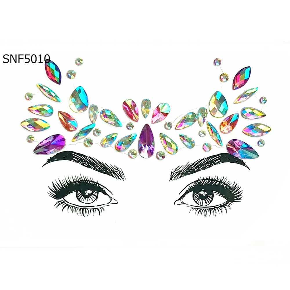 

Festival Party DIY Eyebrow Face gems Sticker Body Art Crystal Glitter Jewels Festival Party Eye Tattoo Stickers Makeup Decor