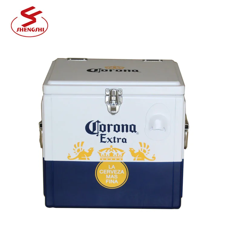 
metal corona cooler box insulated corona cooler small cooler box 