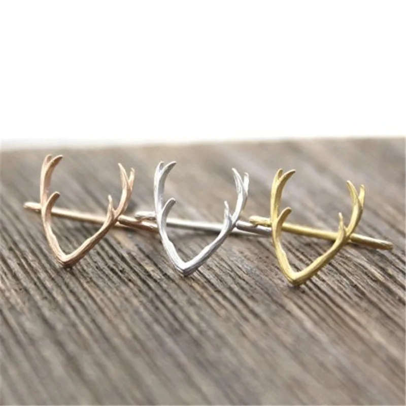 

new arrival rose gold silver color fashion deer antlers minimalist ring valentines day gift women Christmas, Picture