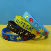 

Hot Sale Autism Awareness Silicone Wristbands Debossed Ink Filled Silicone Rubber Bracelets