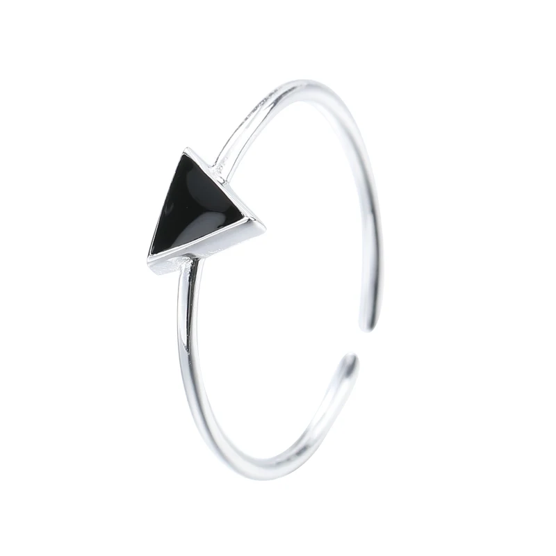 

Korean fashion personality black triangle ring