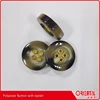 polyester imitation horn button with gold eyelets