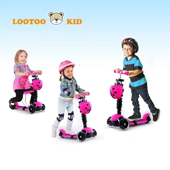 kids sit on scooter